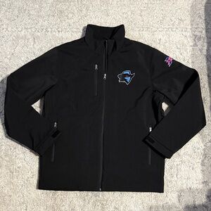 Men's Black Windbreaker with Embroidered Logo